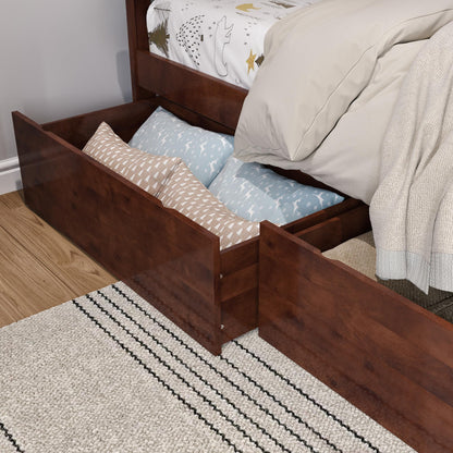 AFI Twin/Full Under Bed Storage Drawers (Set of 2), Walnut