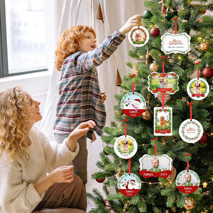 Personalized Dog Photo Christmas Ornaments 2025, Puppy Dog Cat First Christmas Ornaments, Pet Memorial Gifts for Dog Lovers, Pet Lovers