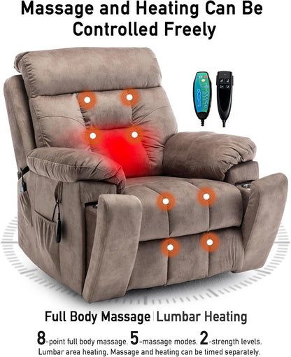 Lazy boy Recliner Chair with Cupholder/Power Lift Recliner Chair for Elderly， Electric Recliner/Big and Tall Recliners for People Up to 6'2"/350lb Range