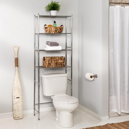 Honey-Can-Do 4-Tier Over-The-Toilet Storage Shelf - Space-Saving Steel Bathroom Restroom Organizer