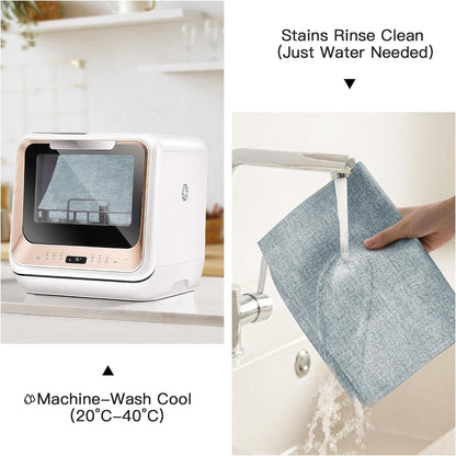 DOLOPL Placemats Set of 6, Reversible Wipeable & Heat Resistant Place Mats, Modern Faux Leather Table Mats for Kitchen, Neutral Waterproof Tablemats for Dining Table Decor, Wedding, Party(Dusty Blue)