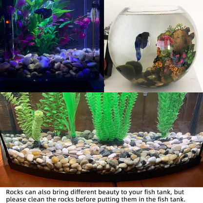 CJGQ Pebbles for Plants 3 lb Natural Garden Decorative Stone Outdoor Aquariums Gravel 1-1.5 Inches