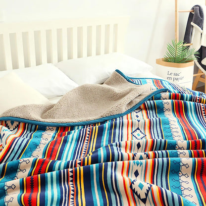 UKELER Bohemian Sherpa Bed Blanket King Size 90'' x 108'', Native American Cozy Warm Blanket for Bed/Couch/Sofa, Great Gift for Women's Day,Mother's Day,Father's Day,Thanksgiving,Christmas,Birthday