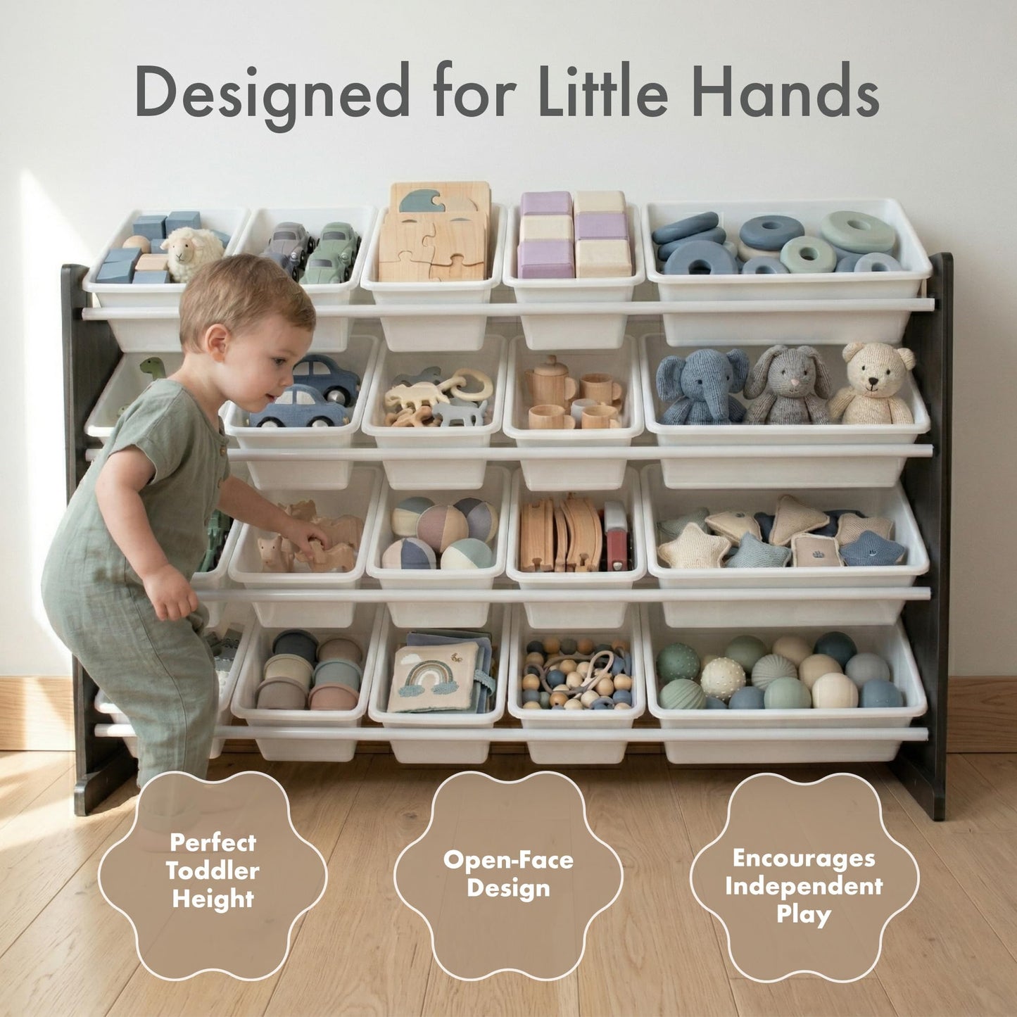 Humble Crew Kids Toy Organizer with 20 Bins, 4 Tier Storage for Playroom