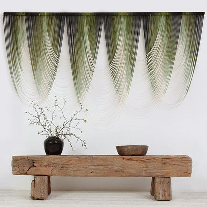 Macrame Wall Hanging Dip-Dyed Large Macrame Wall Decor Yarn Tapestry 57" W x 41" L For Headboard Bedroom Living Room Boho Fiber Home Art