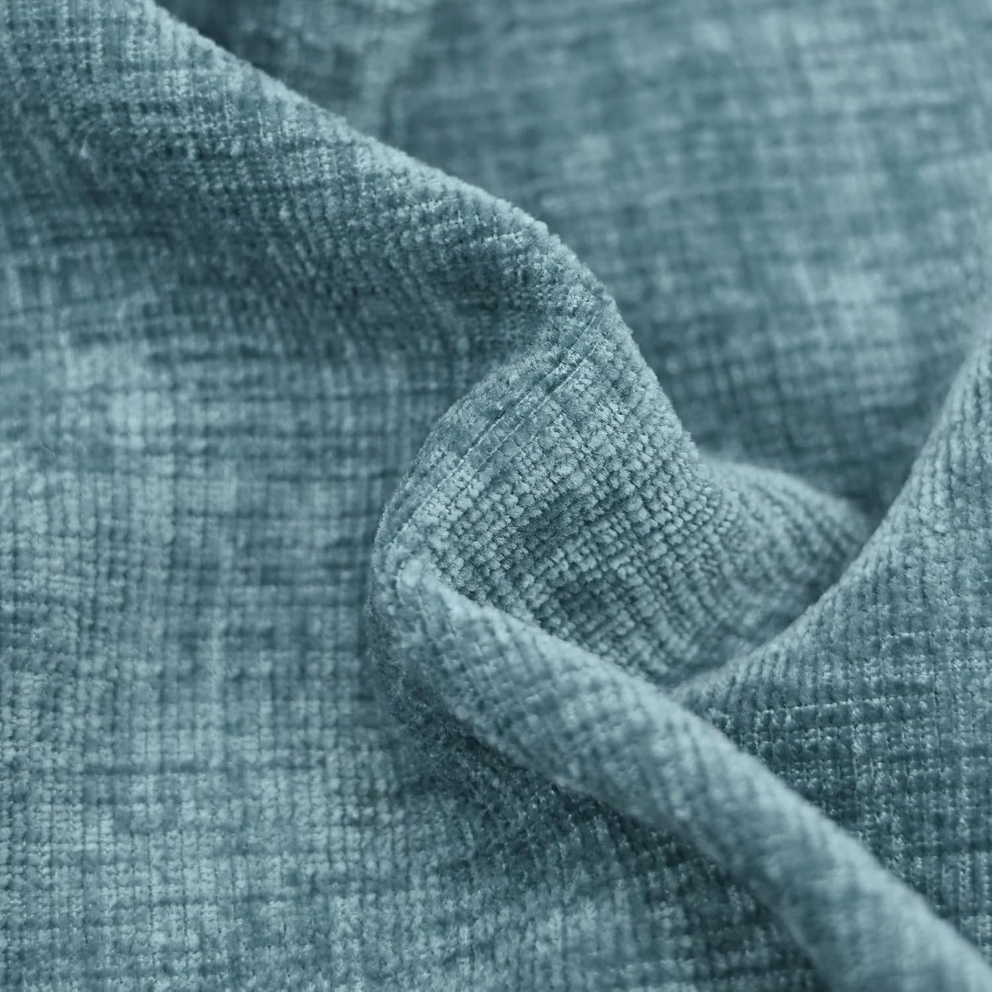 CaliTime Throw Pillow Covers Decorative 18 X 18 Inches Pack of 4 Cozy Chenille Cushion Cases for Couch Sofa Bed Living Room Home Smoke Blue