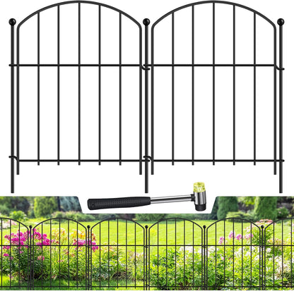 Decorative Garden Fence, 17in x 25ft, Metal Animal Barrier, 25 Pack, Arched Flower Bed Border, Rustproof Dog and Rabbit Defense and Dog Ground Defense No-Dig Fence for Patio Patio Outdoor