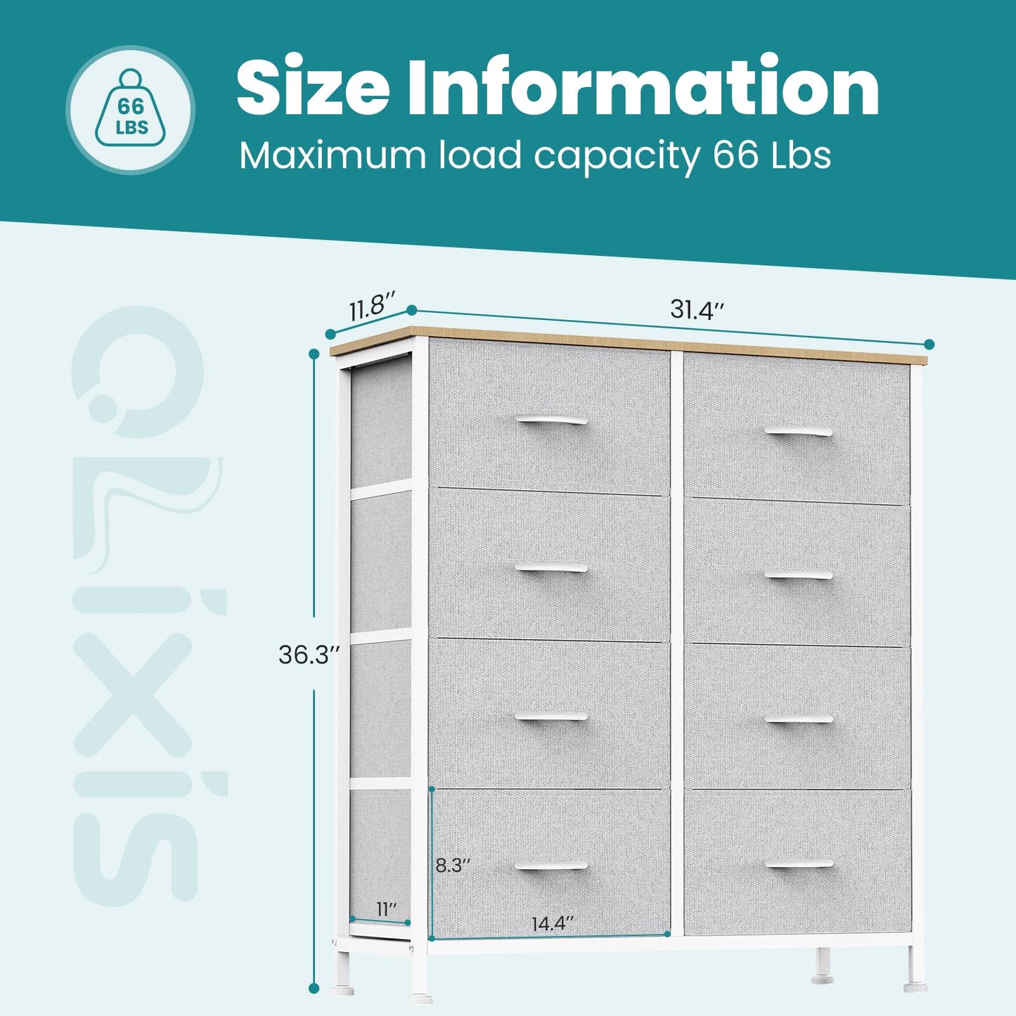 OLIXIS 8 Drawer Storage Dresser for Bedroom, Closet Organizers Units