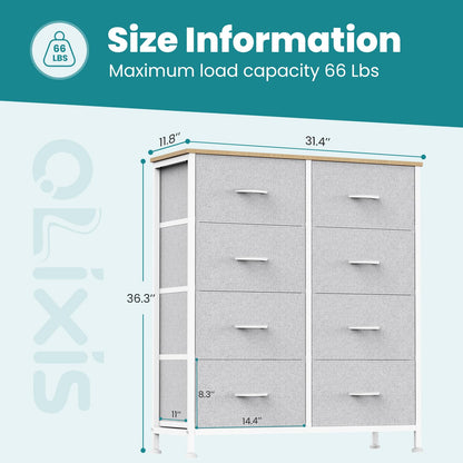 OLIXIS 8 Drawer Storage Dresser for Bedroom, Closet Organizers Units