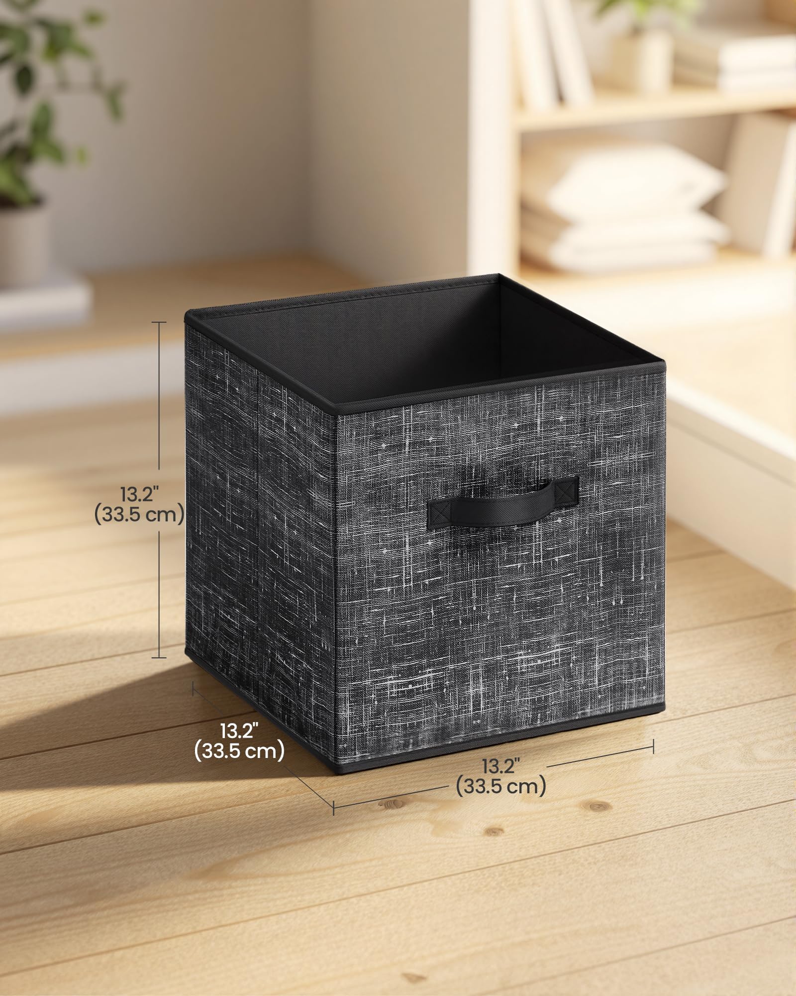 SONGMICS HOME Foldable Storage Cubes Set of 8, Fabric Shelf Organizer Bins with Handles, Closet