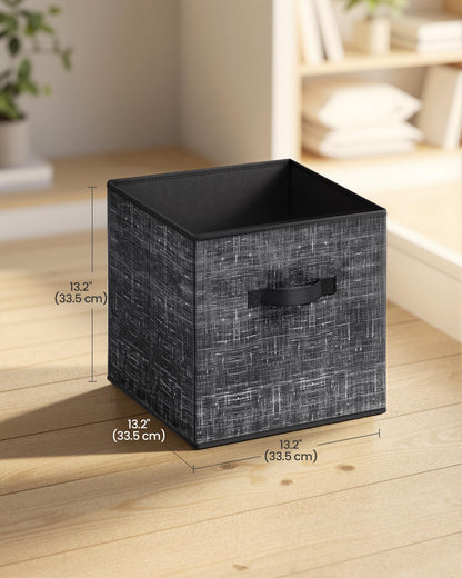 SONGMICS HOME Foldable Storage Cubes Set of 8, Fabric Shelf Organizer Bins with Handles, Closet