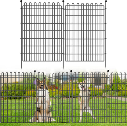 20 Panels No Dig Decorative Garden Fence with Gate for Yard, 40 in(H) X 47.2 ft(L) Animal Barrier Fencing for Outdoor Dog, Metal Portable Garden Fences for Borders, Pets, Landscape, Temporary Fence