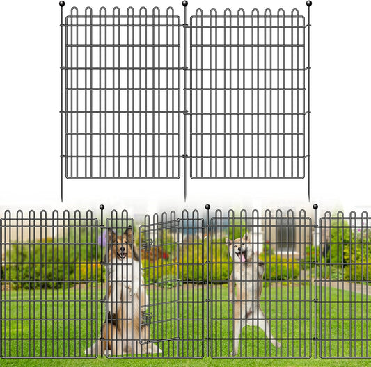 20 Panels No Dig Decorative Garden Fence with Gate for Yard, 40 in(H) X 47.2 ft(L) Animal Barrier Fencing for Outdoor Dog, Metal Portable Garden Fences for Borders, Pets, Landscape, Temporary Fence