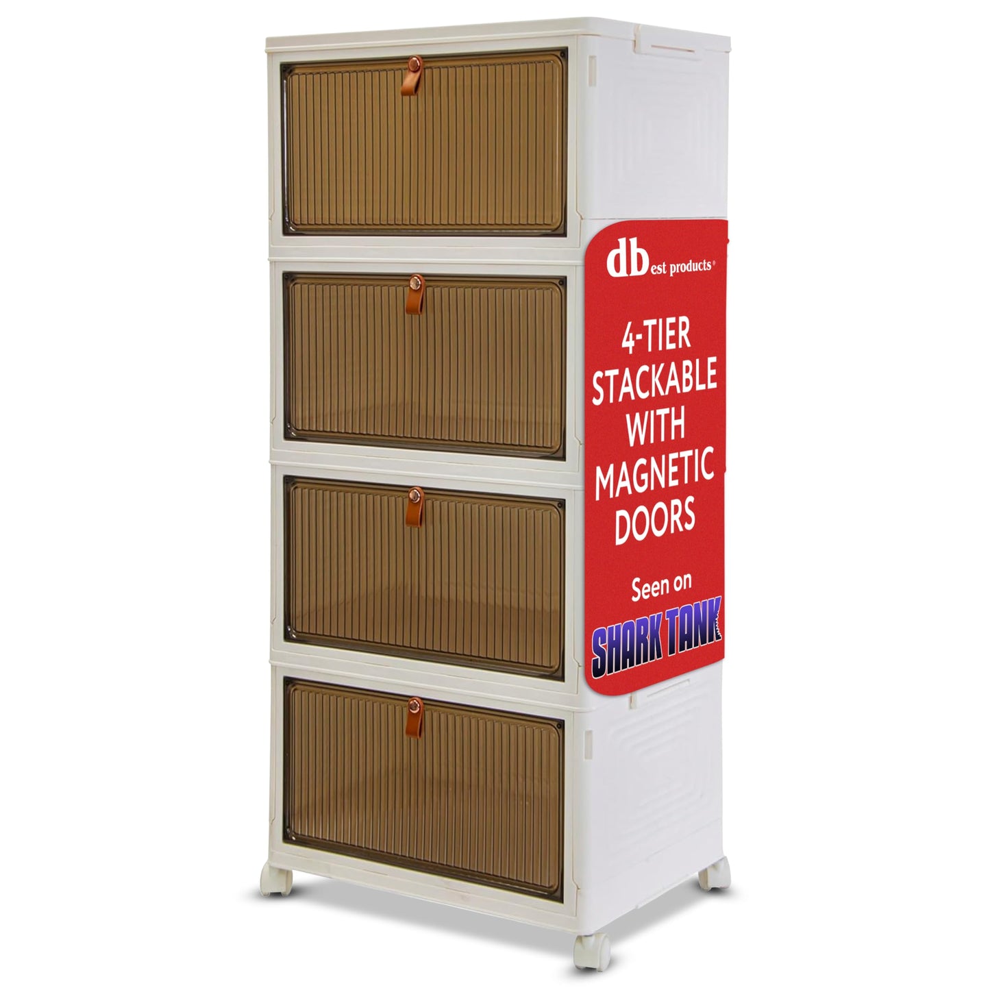 Quik Box Sport 4-Tier Stackable Storage Organizer - 24 Gallon Capacity Collapsible Bins with