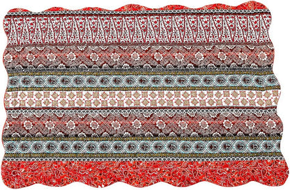 NEWLAKE Quilted Cotton Bed Pillowcases,Striped Classical Style, 2 Pieces, 20x36 Inch