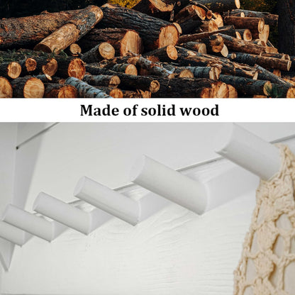 WEBI Coat Rack Wall Mount with Shelf,8 Peg Hooks,34" Long Entryway Wall Shelf with Hooks Underneath for Hanging Coats,Caps,Jacket,Clothes,White