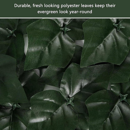 Faux Ivy Fence Privacy Screen Outdoor Expandable Artificial Greenery Roll Fake Hedge Wall Patio Green Plastic Leaf Plant Vine Grass Panels Gate Covering for Garden Yard Balcony (100x60 in)