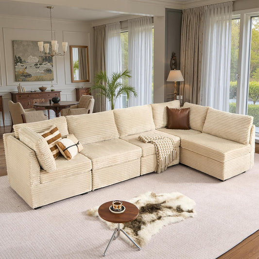 ovios Sectional Sofa Couch with L-Shape Chaise Oversized, Comfy Modular Cloud Couches with Deep