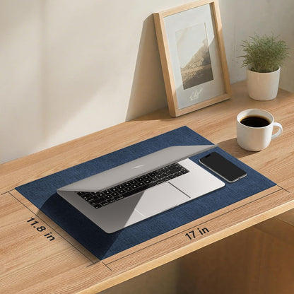 DOLOPL Placemats Set of 4, Reversible Wipeable & Heat Resistant Place Mats, Modern Faux Leather Table Mats for Kitchen, Neutral Waterproof Tablemats for Dining Table Decor, Wedding, Party(Navy Blue)