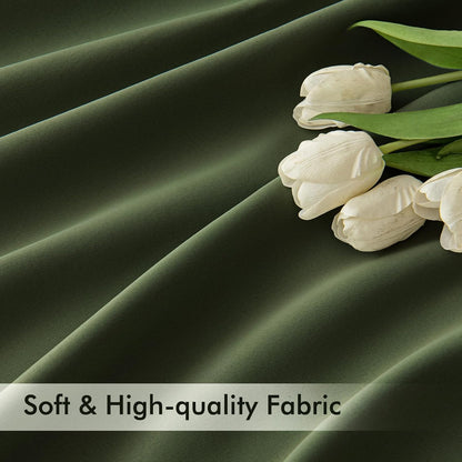 MIULEE Olive Green Back Tab Blackout Curtains 102 Inch Long 2 Panels Set for Bedroom, Rod Pocket/Pinch Pleated Thermal Insulated Living Room Darkening Light Blocking Floor to Ceiling Drapes