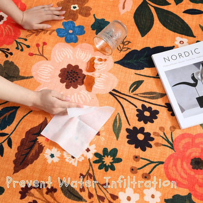 Area Rugs 8x10 Rug for Living Room Clearance Washable Boho Area Rug Non Slip Floral Vintage Low Pile Large Rug for Living Room, Bedroom, Farmhouse, Dining Room, Kids Playroom(Yellow)