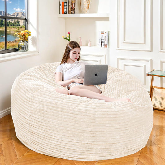 Large Bean Bag Chair, 6FT Giant Beanbag Chairs with Memory Foam Filled, Bean Bag Chairs for Adults