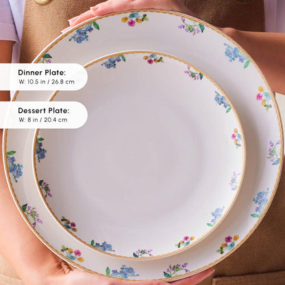 Karaca New Brillo 53-Piece Dinnerware Sets for 12 People, Modern Design, New Bone China Dinner Set, Kitchen Set with Serving Plates, Toothpick Holder