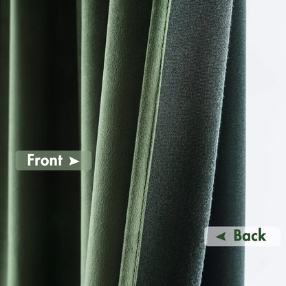 MIULEE Olive Green Velvet Curtains Thermal Insulated Blackout Curtain Drapes for Bedroom Living Room Darkening 108 Inches Long Curtains Panels Rod Pocket Set of 2