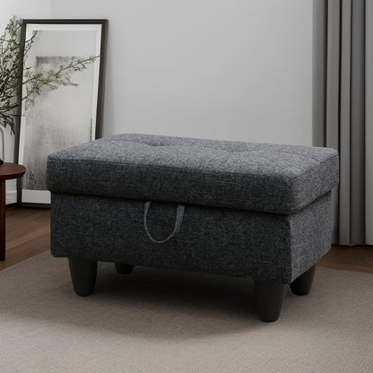 Ottoman Rectangular Storage Ottoman Bench, Footrest Stool Footstool with Lid for Living Room, Bedroom, Entryway, Brown, 28.5"x19"x17.5"
