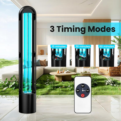 UV Light Sanitizer, Ultraviolet Lamp with Remote Control for Bed Bugs and Dust Mites, Home Disinfection Device UV Lamp for Home, Room & Kitchen, Ultraviolet Light with 3 Speed Timings