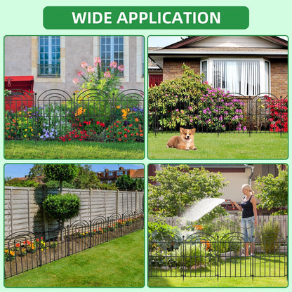 Decorative Garden Fence, 17in(H) x19.5ft Rustproof Metal No Dig Fence Animal Barrier Fence for Dog Rabbit, Wire Border Panel Fencing for Yard Patio Outdoor Decor 18 Pack.