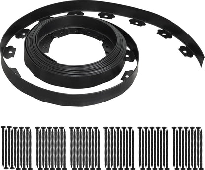 Gardzen 1.5" x 60' Landscape Edging Kit, Garden Edging Coil Comes with 60 Pcs Spikes, No Dig Lawn Border Design