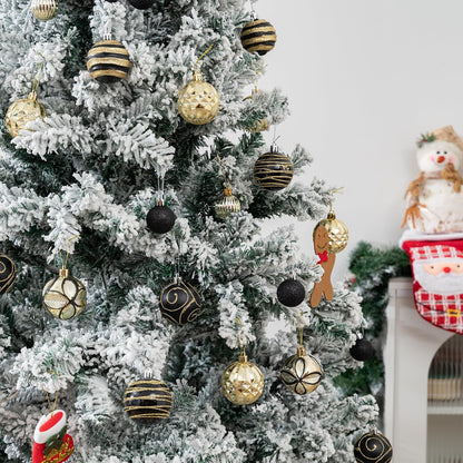 100Pcs Christmas Balls Ornaments Set, Shatterproof Christmas Decorations with Hand-held Gift Package for Xmas Tree/Holiday/Wedding/Holiday/Party Decor (Black & Gold)