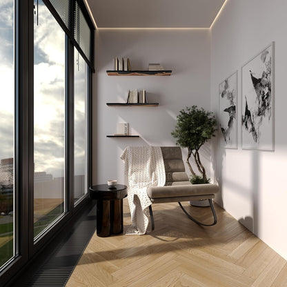 RWA Unique Live Edge Floating Shelf for Wall - Stylish Hanging Shelves for Room Wall Bedroom Bathroom Office Decor, Epoxy and Wood Wall Shelf Plank - Elegant Wall Mounted Shelves (black, 16x6")