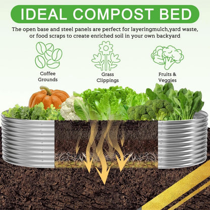 2 Pack 4x2FT Tall Galvanized Raised Garden Bed Outdoor,Metal Garden Bed for Vegetables,Steel Raised Beds for Gardening,Above Ground Garden Box for Flower