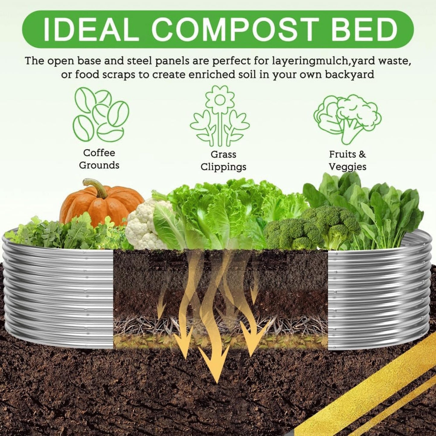 2 Pack 6x3FT Tall Galvanized Raised Garden Bed Outdoor,Metal Garden Bed for Vegetables,Steel Raised Beds for Gardening,Above Ground Garden Box for Flower-TA0