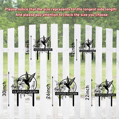 Personalized Garden Signs | Garden Stake Metal Sign | Custom Garden Sign | Customized Bird Garden Name Sign Yard Sign| Garden Signs Decorative Outdoor | Personalized Camping Gifts