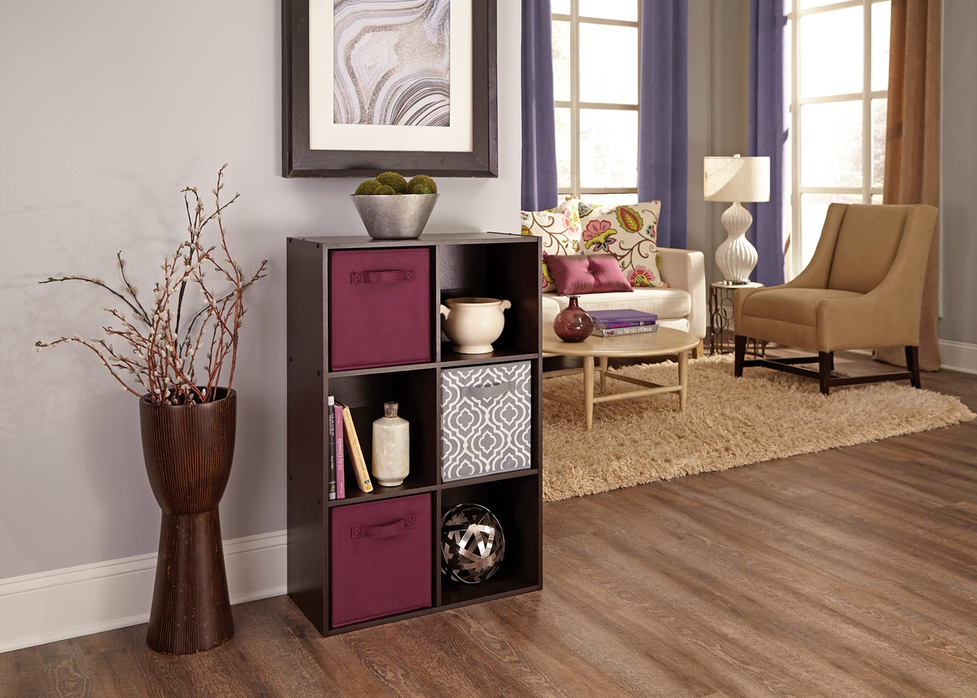 ClosetMaid Cubeicals 6 Cube Storage Shelf Organizer Bookshelf, Stackable, Vertical or Horizontal