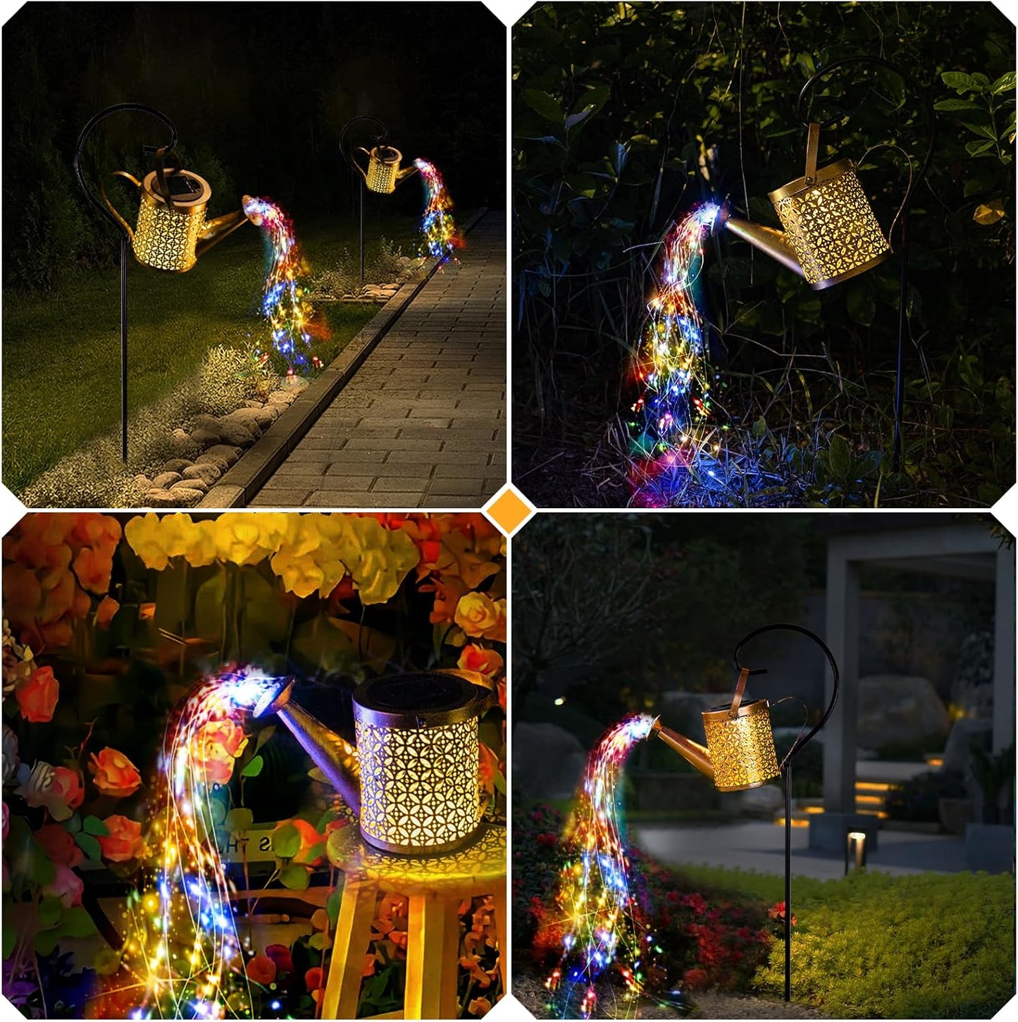 Solar Watering Can Light, Solar Yard Decorations Outdoor, Garden Decor Lights, IP65 Waterproof Hanging Lantern Lights, Flower Bed Decor, Gifts for Grandma, Women, Mom