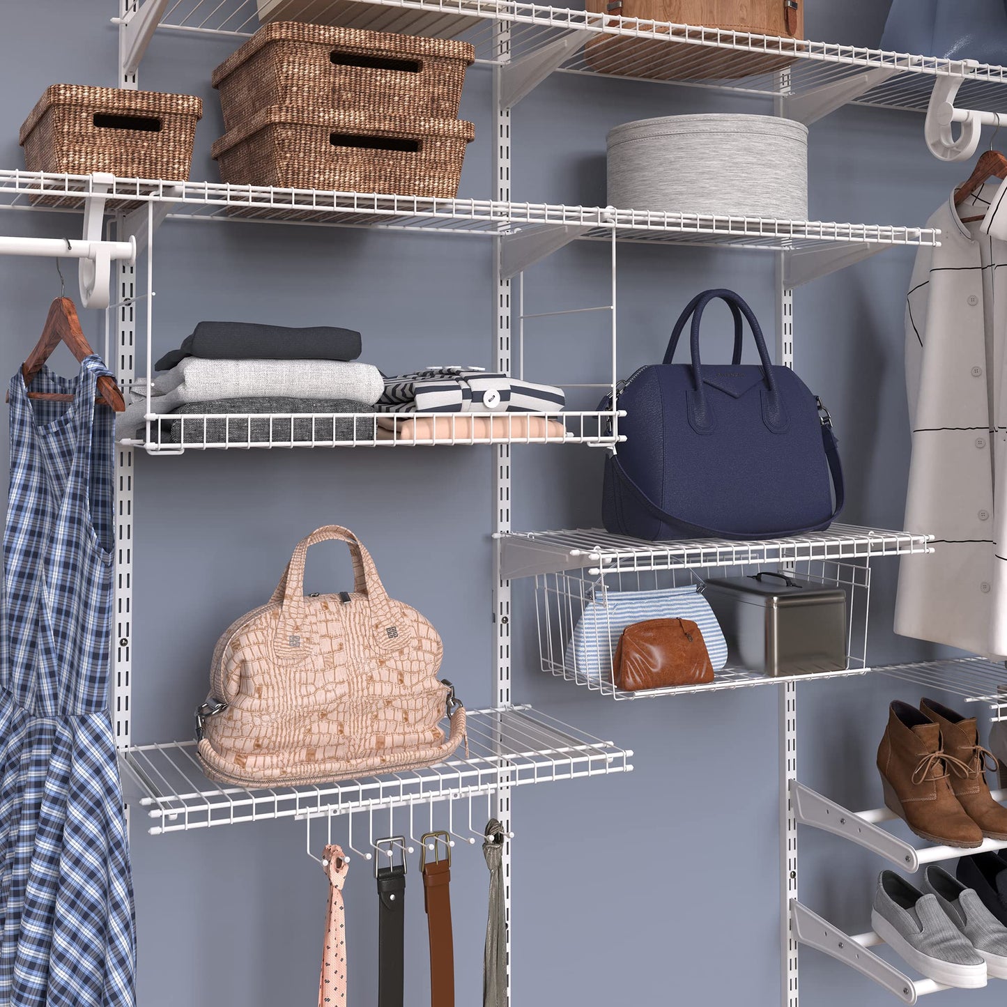 ClosetMaid Wire Hanging Shelf Basket for Storage, Organization in Closet or Pantry, No Assembly or