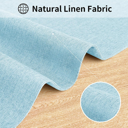 Cloth Placemats, Set of 4 Heat-Resistant Cotton Linen Blend Double Layered Machine Washable Place Mats, Wrinkle Free Thick Fabric Dining Table Mats for Indoors & Outdoors (Sky Blue, 4)