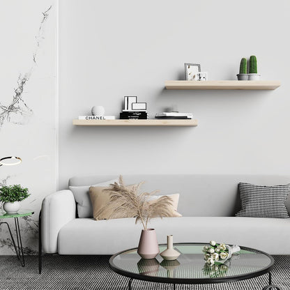 BGMG Wood Floating Shelves for Wall 30 inch, Rustic Wooden Wall Mount Shelves for Bathroom Living Room Bedroom Kitchen Farmhouse Set of 2-30x 6.7 x1.25 inch- DIY-Unfinished