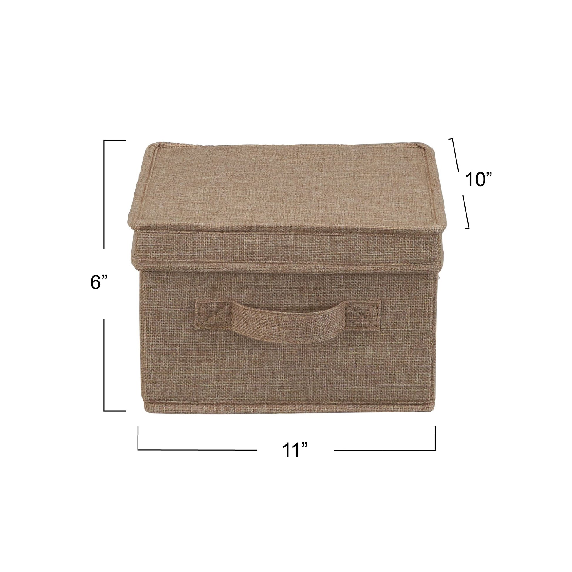 Household Essentials Medium Fabric Storage Bins with Lids, Latte, Set of 2