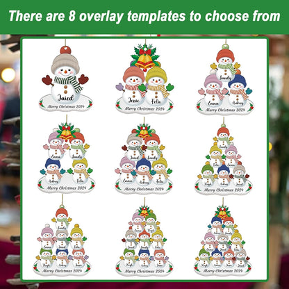 Personalized Snowman Christmas Ornament 2025, Photo Acrylic Customized Family Christmas Snowman Ornament with Picture for Xmas Tree Decor Custom Gifts