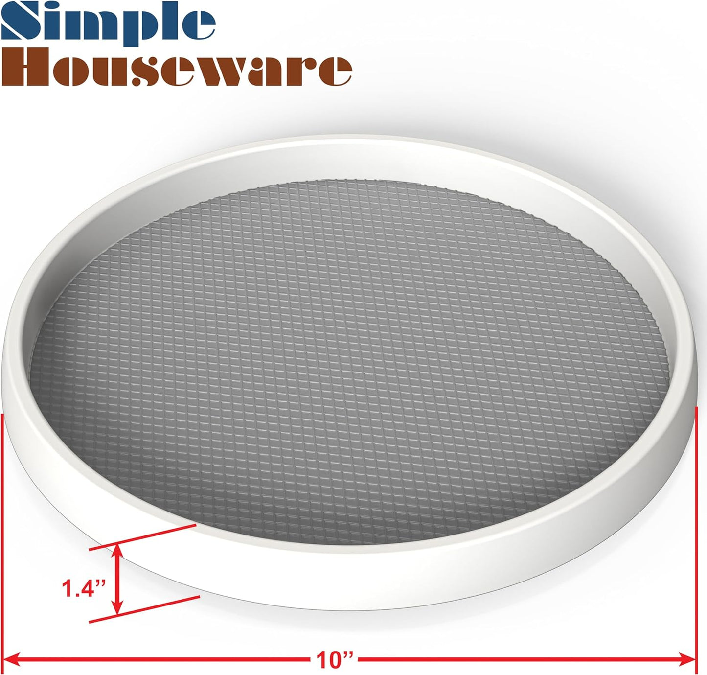 Simple Houseware 10-Inch Lazy Susan Spice Organizer Rotating Tray, 4-Pack