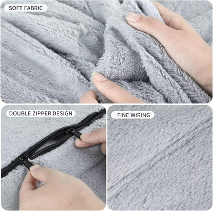 Bean Bag Chair for Adults 7FT,Soft Removable Cover for Teens/Girls Bedroom,Fluffy Giant Round Floor Beanbag Lounger Chairs (No Filler,Light Gray)