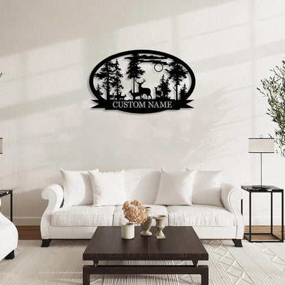 Personalized Deer Metal Cabin Sign | Custom Metal Sign | Personalized Camping Signs | Deer Hunter Gift | Custom Signs Outdoor Metal | Custom Family Name Sign | Cabin Decor | Porch Sign
