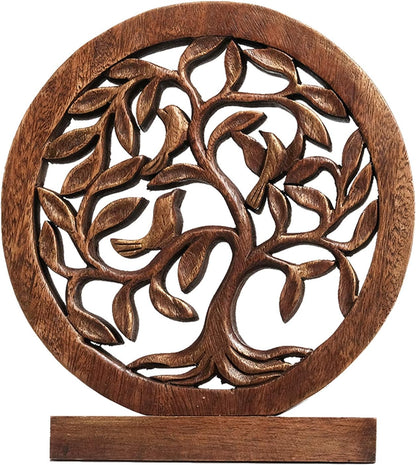 Decozen Wooden Tree of Life Sculpture - Birthday Gifts, Home, Office, Living Room, Shelf, Fireplace, Farmhouse, Tabletop, Boho and Mantle Decor - Decorations