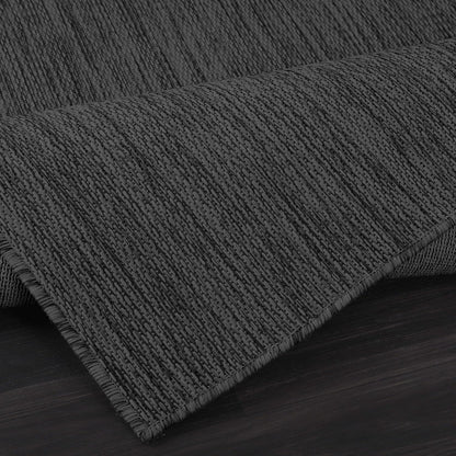 CAMILSON Outdoor Rug 9x12 Modern Area Rugs for Large Indoor and Outdoor Patios and Porches - Waterproof, Washable, Non-Shedding, Easy-to-Clean Outside Carpet (9 x 12, Solid - Dark Gray)