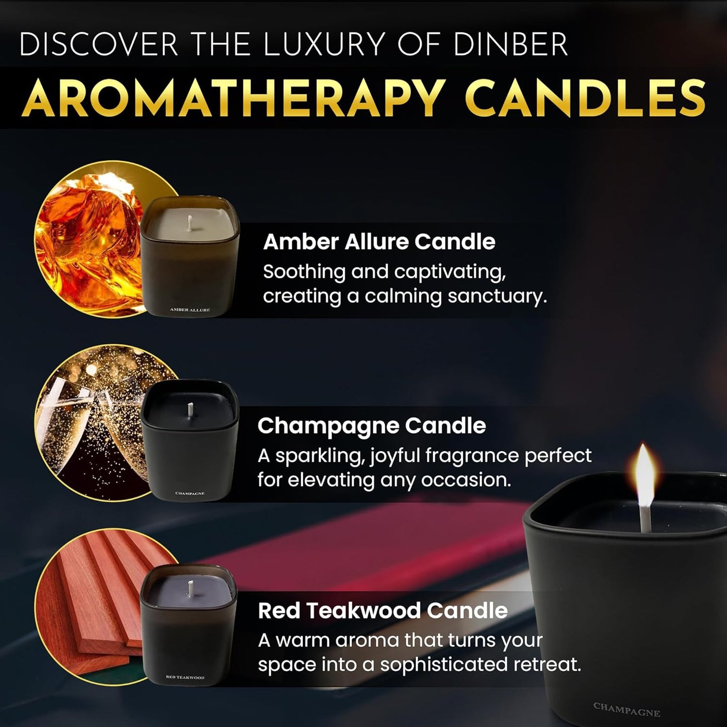 Candle Gift Set ??3 Scented Soy Candles, Clean Burn 50+ Hrs ??Flower-Inspired Scents: Amber, Red Tea Wood, Champagne ??Bulk Set for Women Giftset, 9.8oz Each, Gift Idea for Women, Home Decor, Birthday